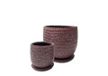 Picture of Round Textured Pots w/Saucers