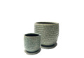 Picture of Round Textured Pots w/Saucers