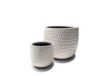 Picture of Round Textured Pots w/Saucers